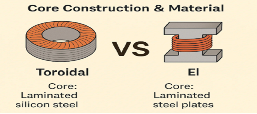 What is the advantage of a toroidal core over an EI core 